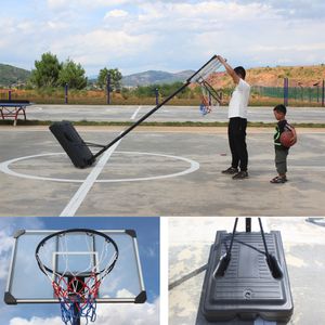 Support de basket-ball de but de panier de basket-ball portable réglable en hauteur de 6,2 à 8,5 pieds avec panneau transparent de 35,4 pouces