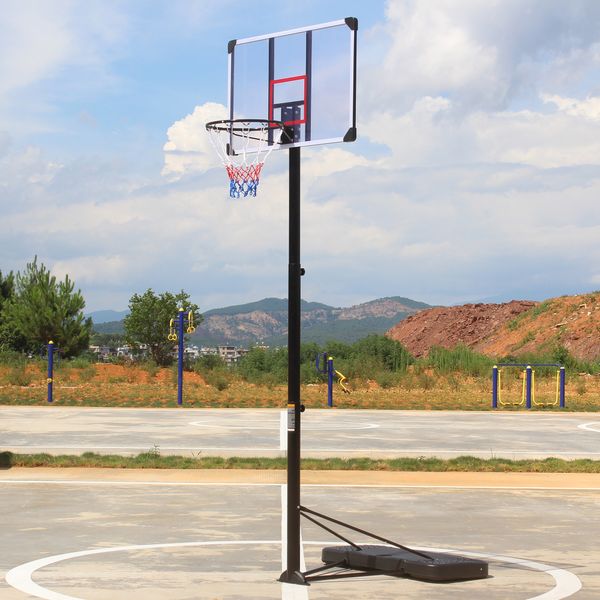 Sistema de aro de baloncesto portátil, soporte de baloncesto de altura ajustable para adolescentes y adultos, para interiores y exteriores con ruedas, tablero trasero de 43 pulgadas