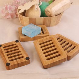 Draagbare badkamer Zeepbak bamboe natuurlijke zeep gerechten lade houder opslag zeep rackplaat badkamer accessoires T9i00764