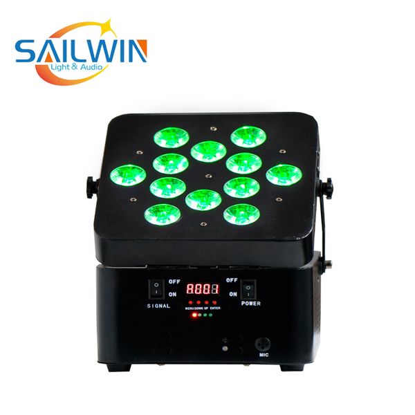 Mini iluminación led portátil a batería, 12 Uds., rgbwa uv, 12x18w, batería inalámbrica, luces led par de boda para fiesta