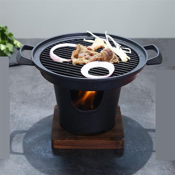 Barbecue portable grill Ménage homme célibataire Poêle à barbecue portable BBQ Cuisine coréenne plat de barbecue antiadhésif el teppanyaki 080-2184o