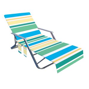 Couvrette de chaise de lit de plage à chaise de plage de plage portable Longse de plage avec poche pour la piscine de jardin extérieur
