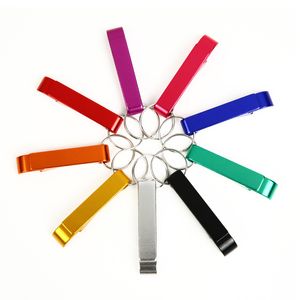 Ouvre-bouteille de bière portable porte-clés 4 en 1 poche en aluminium peut 6 couleurs mariage Logo personnalisé