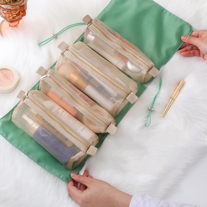 Bolsa de cosméticos de viagem para mulheres dobrável grande organizador de cosméticos bolsa de maquiagem de alta capacidade bolsa de armazenamento para caixa de maquiagem feminina