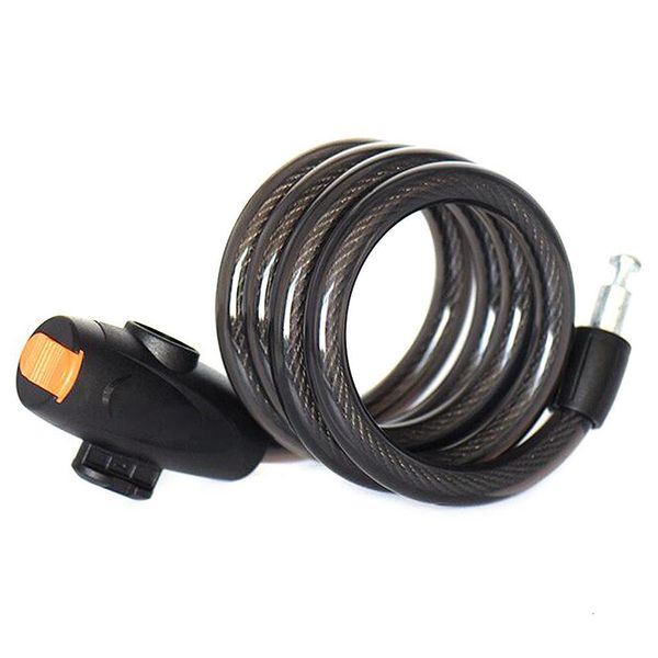 Candado en espiral con cable para scooter de bicicleta portátil con llaves seguras - Negro Con resistencia a la abrasión, duradero y súper anticorte.