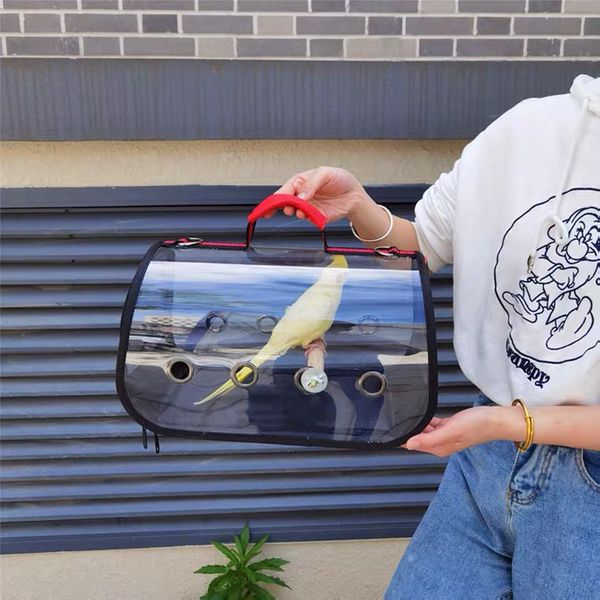 Sac de sac à dos de transporteur d'oiseaux portable avec perchoir pour oiseaux voyage petits animaux rats lapins parakeet oiseau cage