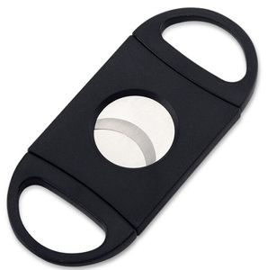 Portable Otros accesorios para fumar Cuchillas dobles chapadas en negro Cortador afilado para cigarros 9 * 4 cm Mini Gadgets de bolsillo Cuchillo para cigarros de acero inoxidable