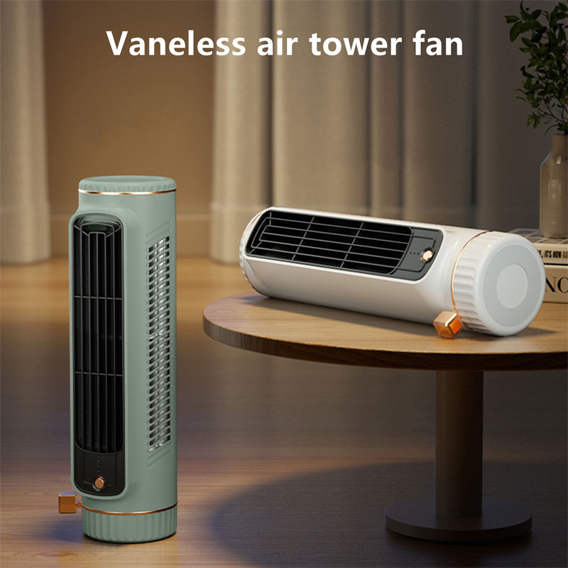 Portable Bladeless Tower Fan Bedroom Ultra-Quiet 3 Speeds Dormitory Desk Floor Electric Fan