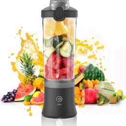 Blender portable 600 ml Boucères électriques Juicer Mélangeurs 4000mAH USB Smoothie rechargeable Mini Blender Juicer Personal Juicer Colorf 240507