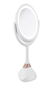 Lecteur de musique Bluetooth Portable LED double face 360, miroir de maquillage, miroir de rasage pour chambre à coucher, grossissement 5x, 1812110