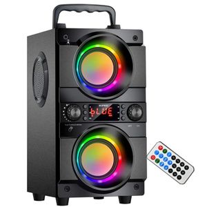 Draagbare Bluetooth-luidspreker LED kleurrijke lichten Subwoofer BT 5.0 Draadloze buitenluidspreker Ondersteuning FM-radio Stereogeluid voor thuis