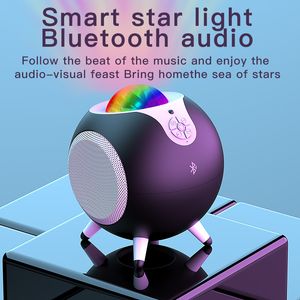 Haut-parleur Bluetooth portable Projection d'étoiles RVB Veilleuse Connexion Bluetooth Manipulation de la télécommande La lumière LED peut être désactivée Éclairage d'ambiance romantique