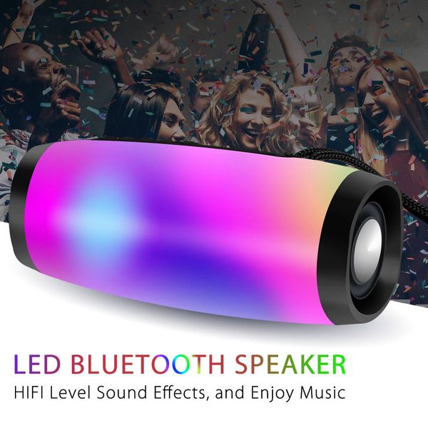 Haut-parleur Bluetooth portable Colonne de basse sans fil étanche Everoth Outdoor Haut-parleurs Support Aux TF Subwoofer LED Altavoz