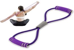 Bandes de résistance de yoga sliping portable Sculping Sliming Slimming Yoga 8 mots Expanseur de poitrine Pull Corde Muscle Fitness Fitness Rubber Elastic Ban3050717