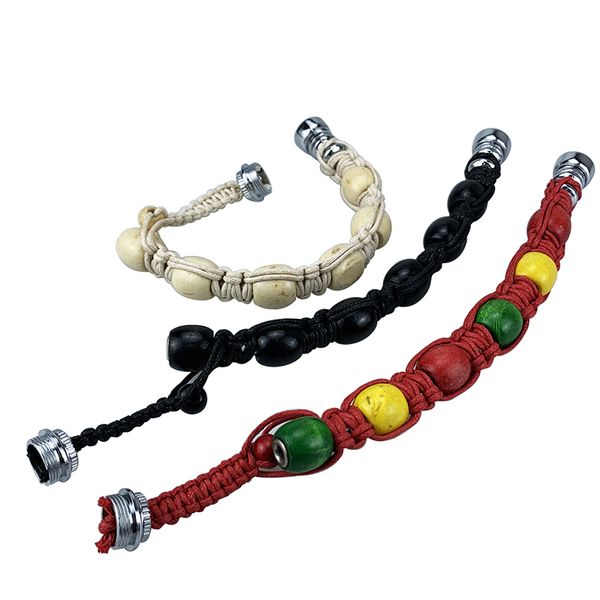 Pulsera portátil Pipa para fumar Pulsera de cuentas de metal Porta cigarrillos Pulsera hecha a mano Pipas Hombres y mujeres Regalos Accesorios para fumar