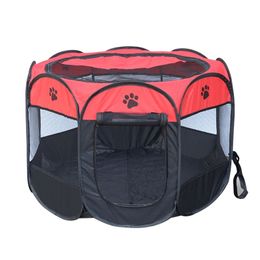 Portable Breathable Pet Cage Pet Fence Dog Kennel Folding Fence Oxford Cloth Waterproof Durable Kennel Tent LJ201225
