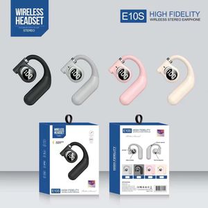 Écouteurs sans fil Bluetooth 5.0 à une seule oreille avec affichage numérique, appel téléphonique, stéréo, écouteurs de sport universels E10S