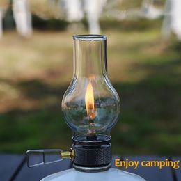 Lampe à bougie à gaz de Camping Portable, compacte, Butane, utilisation en extérieur, pour la pêche, pique-nique, nuit, 240112