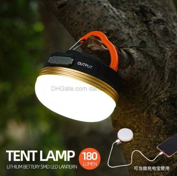 Lampe de camping portable 3w lanterne USB Aimant rechargeable plafonnier 5LED COB Randonnée pêche voyage mini torche éclairage 3 modes lanternes d'urgence