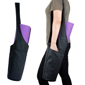 Sac en toile portable pour tapis de yoga Sac de rangement multifonction étanche Tapis de yoga Sac à bandoulière Pilates Dance Carrier Sport # 20 Q0705