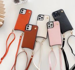 Portable Card Slot Phone Case Mirror Cases voor iPhone 12 12Pro Mini 11 Pro X XS Max XR 8 7 Plus PU Leather Protect Cover Cross Bod2225986