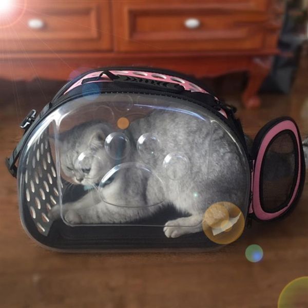 Transportín portátil transparente plegable para gatos, mochila para mascotas, bolsa de viaje Universal para perros, paquete transpirable Box275o