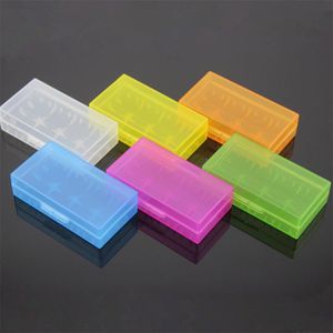 Caja de transporte portátil Caja de embalaje de batería Cajas de acrílico de almacenamiento Caja de seguridad de plástico colorido para 18650 16340 Colores de mezcla de masa