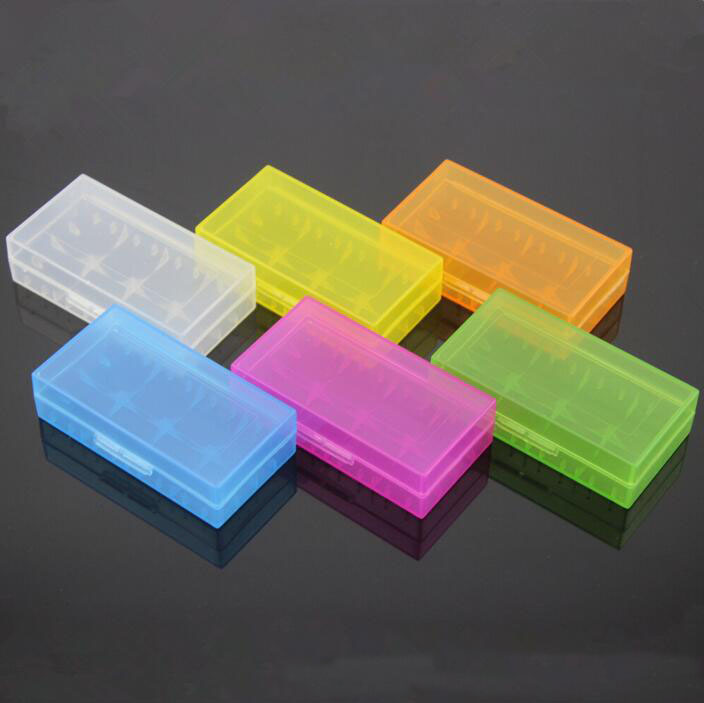 Cajas de transporte portátiles 18650 Caja de batería Almacenamiento Caja de acrílico Cajas de seguridad de plástico coloridas para 18650 16340 Batería