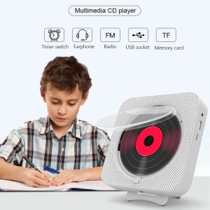 Portable CD -speler Bluetooth -luidspreker LED -scherm Wall Monted Music Player FM Radio 3.5mm Stereo CD -spelers met afstandsbediening