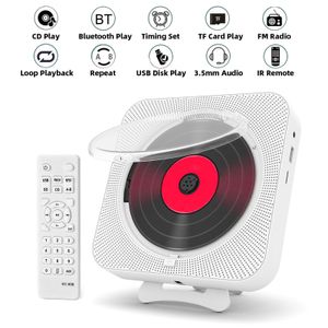 Portable CD Player BT Speaker Stereo CD Players LED Screen Wall Mountable USB TF MP3 Music Player with IR Remote Control FM Radio