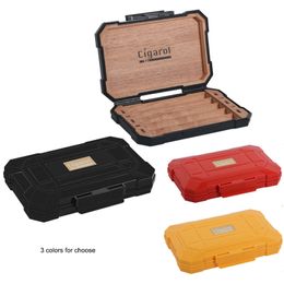 Étui Portable pour cave à cigares en bois de cèdre avec humidificateur 5 fentes boîte de rangement pour cigares de voyage accessoires pour fumer