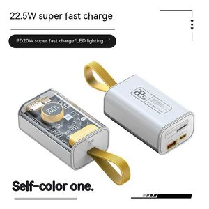 Chargeur portable 30 000 mAh 22,5 W, charge rapide, petite banque d'alimentation transparente, entrée/sortie externe USB C, charge de téléphone portable pour iPhone, iPad, Samsung