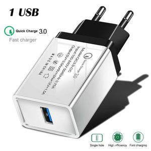 QC 3.0 Chargeur mural USB à charge rapide 1 port et 3 ports Adaptateur 3.1A à charge rapide US EU Plug pour Samsung LG Smartphone