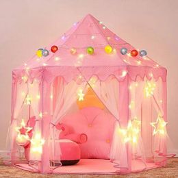 Draagbare Kindertent voor Kinderen Tent Speelgoed Meisjes Prinses Kasteel Tipi Infantil Kinderhuis Vigvam Teepee Baby Tent Geschenken 240115