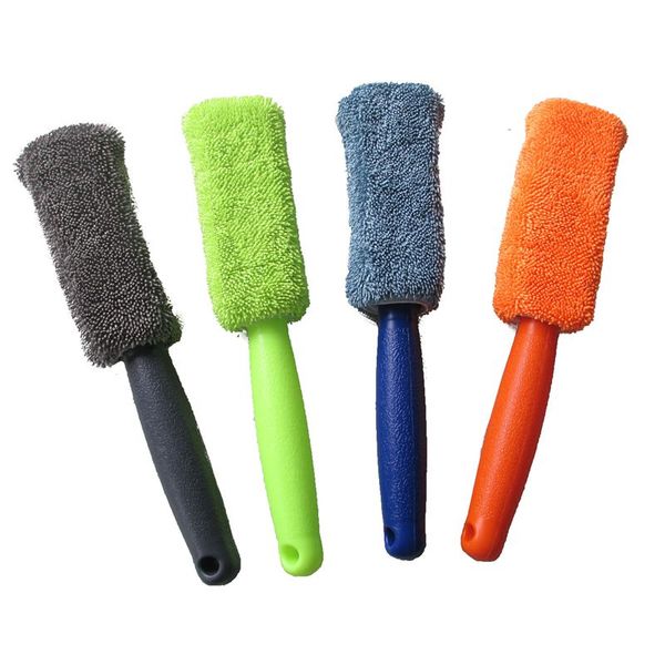 Brosses de nettoyage portables 28cm, brosse de jante de pneu en microfibre, nettoyeur de roues de voiture avec poignée en plastique, outil de nettoyage domestique Q920