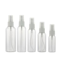 Bouteilles de pulvérisation vides de voyage transparent portable 10 ml 20 ml 30 ml 50 ml 60 ml 80 ml 100 ml en plastique PET cosmétique parfum atomiseur flacon DHL Free Shipp Exxa