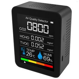Medidor de CO2 portátil, probador Digital de Sensor de temperatura y humedad, Monitor de calidad del aire, dióxido de carbono, TVOC, formaldehído, HCHO, Detector