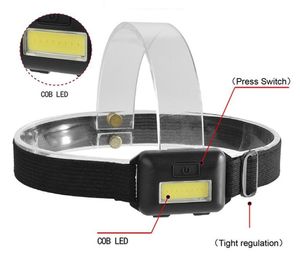 Lampes frontales portables COB 3 modes mini lampe de poche LED lampes de poche pour sports de plein air lampes torches alimentées par batterie
