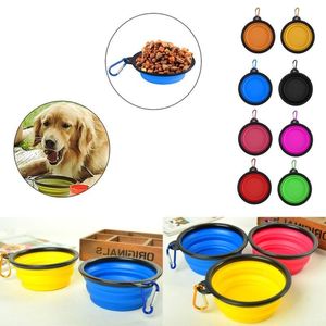 Portable Pliable Chien Chat Bols D'alimentation Avec Boucle Compact Voyage En Plein Air Silicone Feeder En Gros Livraison Gratuite Tlbtq