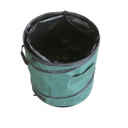 Bote de basura plegable portátil Pop-Up Garden Leaf Bolsa de almacenamiento de basura Flores Grass Collection Bin Camping Picnic Cubo al aire libre Y200429