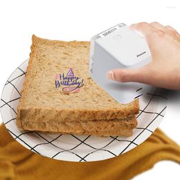 Draagbare kleur voedsel printer kleine mini slim draadloos wifi label afdrukken koekjes toast brood koffie ontbijt logo maken