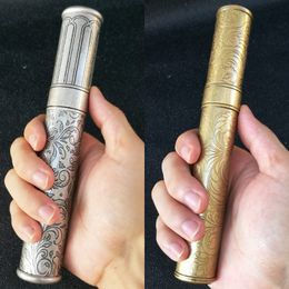 Caixa portátil de cobre para tubo de charutos, estojo de viagem hidratante para charutos com design fácil de pegar, presente perfeito para amantes de charutos