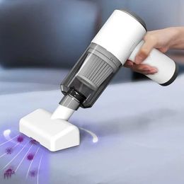 Portable sans fil grande puissance d'aspiration aspirateur à main acarien dépoussiéreur léger pour tapis de lit sol dur poils d'animaux 231229