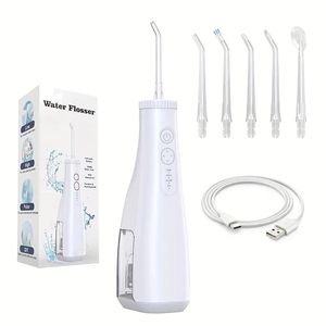 Irrigateur oral sans fil portable 10,14 oz Nettoyeur d'irrigation de voyage rechargeable IPX7 Machine de fil dentaire électrique étanche pour le nettoyage des dents