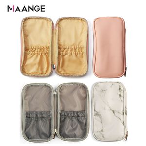 Bolsa de cosméticos portátil, organizador de brochas de maquillaje, almacenamiento, estuche de mármol, bolsas para brochas de maquillaje de viaje de belleza para mujer