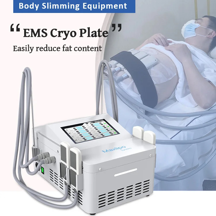 Máquina de adelgazamiento corporal con criolipólisis portátil Eliminación de celulitis para quemar grasa sin dolor 4 manijas Equipo de masaje corporal para estiramiento de la piel EMS