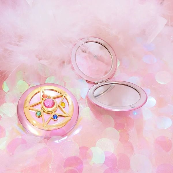 Miroir de maquillage Portable Crystal Star Anime miroir pliable Double miroir Espejo miroir Spiegel Espelho Lustro Specchio Led miroir 240108