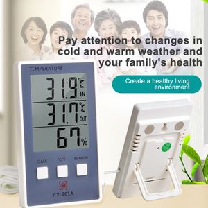 Portable digitale LCD-indoor buiten thermometer hygrometer baby gezicht display temperatuur vochtigheid tester weer station cx-201a