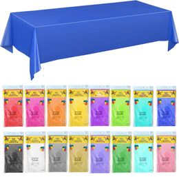 Draagbare wegwerptafel Covers PE Plastic tafelkleed bruiloft Verjaardagsfeestdoek voor rechthoekige bureau