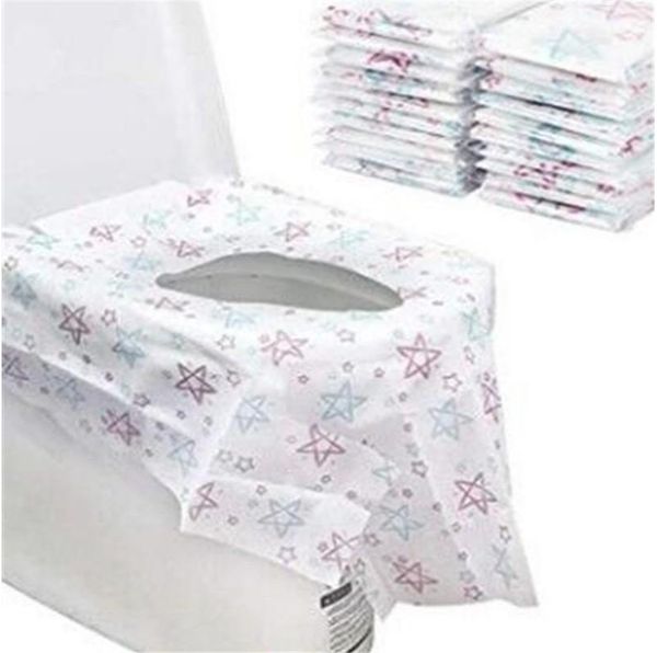 Cubierta de asiento de inodoro desechable Paper no tejido Estrella impresa impermeable Potty Protector Hotel Público Portable 12 5CR G2